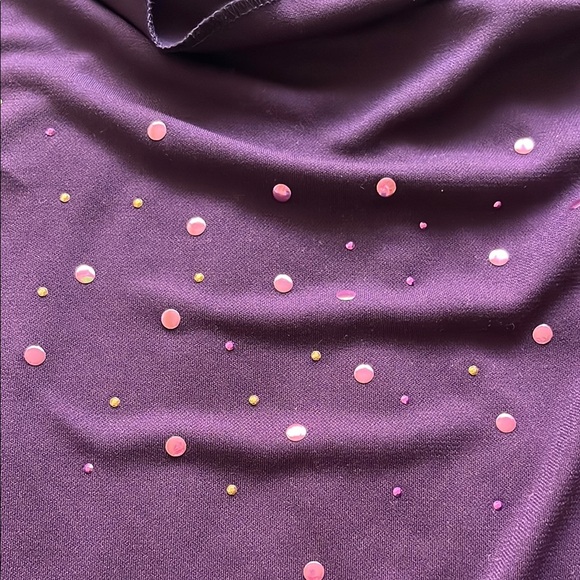 La Belle Deep Purple Blouse with Sequins - Picture 13 of 14
